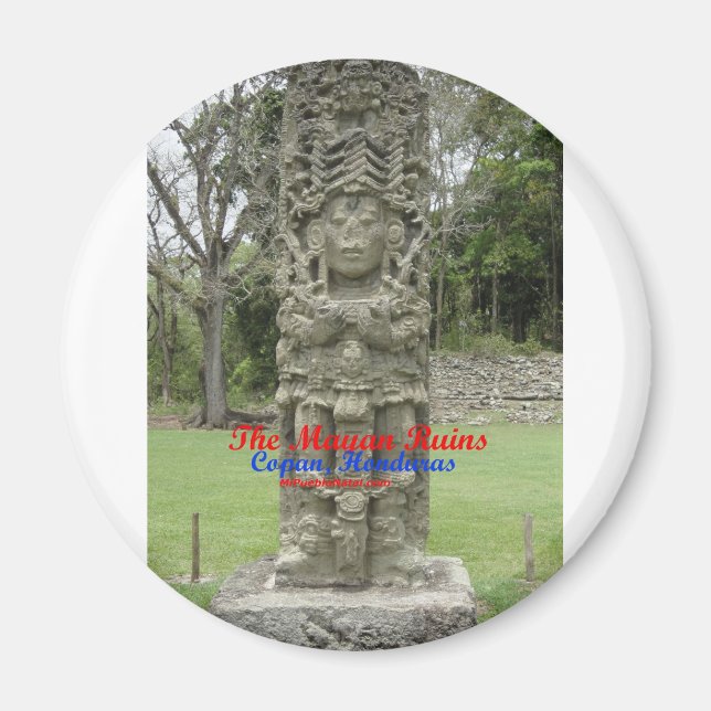 Imán Botones y cadenas de claves de Ruinas de Copán (Frente)