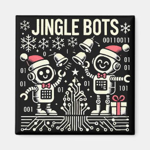 Imán Bots Jingle Festividades con Santa Hats