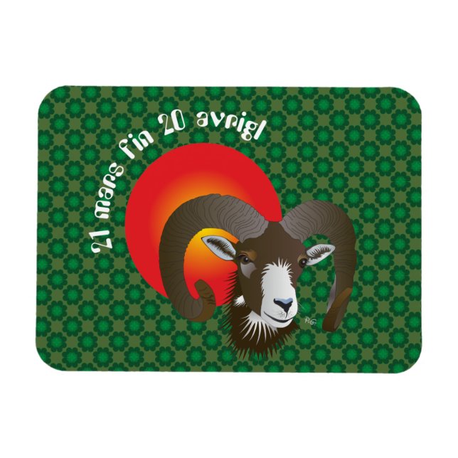 Imán Botsch 21 mars fin 20 avrigl Premium Flexi Magnet (Horizontal)
