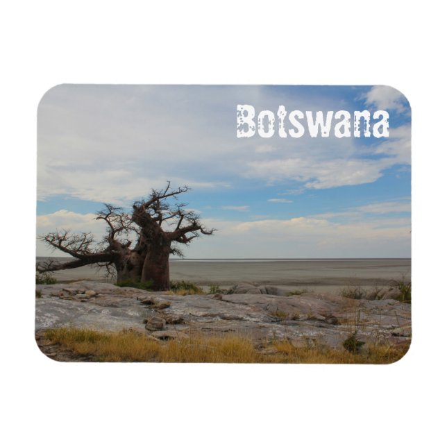 Imán Botswana Kubu Baobab Island Ir de viaje (Horizontal)
