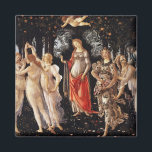 Imán Botticelli Primavera Magnet<br><div class="desc">Botticelli Primavera imán. Pintura de aceite en el panel de 1482. Sandro Botticelli fue uno de los grandes artistas del Renacimiento temprano, famoso por sus exuberantes figuras y el vibrante uso del color. Primavera es una de sus pinturas más famosas y queridas, en la que se ve la personificación de...</div>