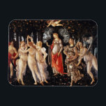 Imán Botticelli Primavera Magnet<br><div class="desc">Botticelli Primavera imán. Pintura de aceite en el panel de 1482. Sandro Botticelli fue uno de los grandes artistas del Renacimiento temprano, famoso por sus exuberantes figuras y el vibrante uso del color. Primavera es una de sus pinturas más famosas y queridas, en la que se ve la personificación de...</div>