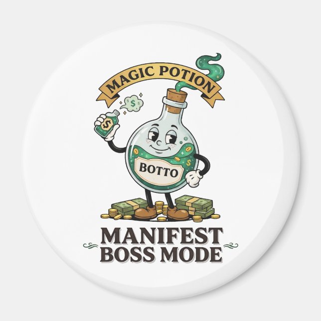 Imán Botto Manifest Modo Jefe Cartoon Retro Años 30 Pot (Frente)