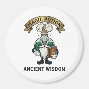 Imán Botto Sabio Mago de la Poción Mágica Búho Retro