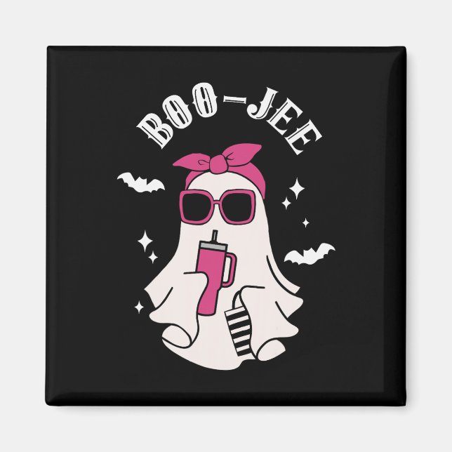 Imán Boujee Boo-jee Cute Ghost Spooky Season Halloween (Frente)