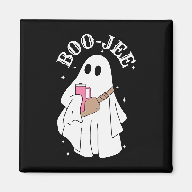 Imán Boujee Boo-jee Cute Ghost Spooky Season Halloween (Frente)
