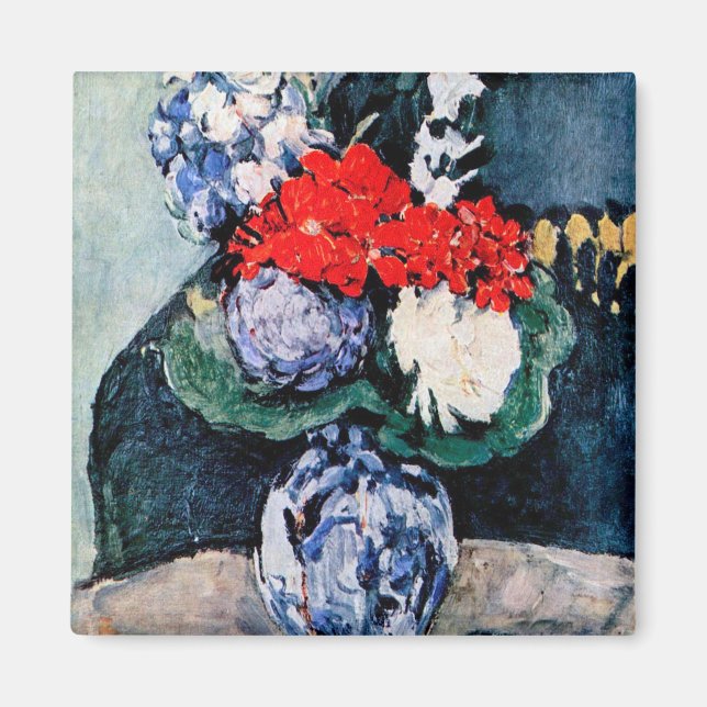 Imán Bouquet con Pequeño Delft, Paul Cezanne (Frente)