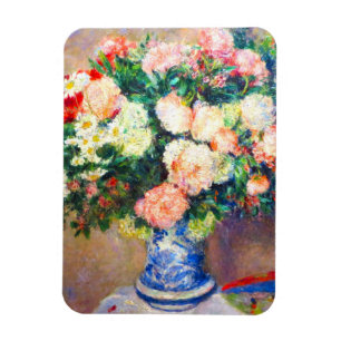 Imán Bouquet de crisantemos y un ventilador japonés