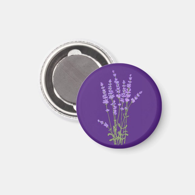 Imán Bouquet de fleurs lavande. (Anverso/Reverso)