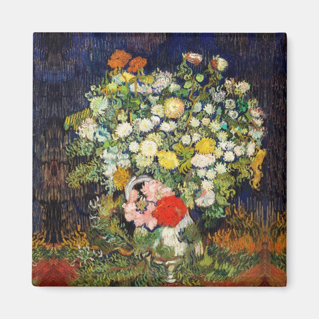 Imán Bouquet de flores en una bolsa de Vincent Van Gogh (Frente)