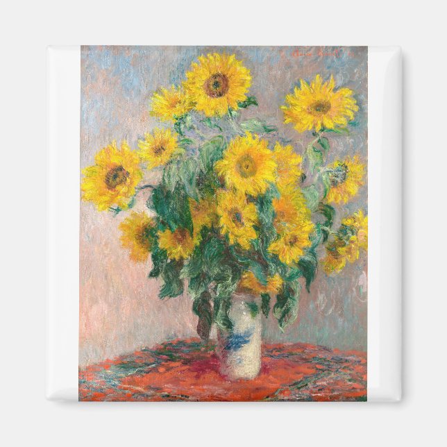 Imán Bouquet de girasoles de Claude Monet (Frente)