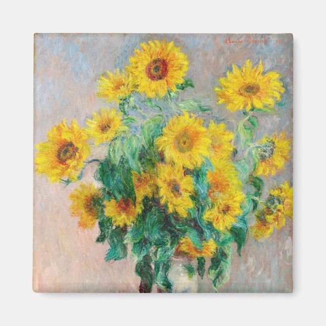 Imán Bouquet de los girasoles Claude Monet (Frente)