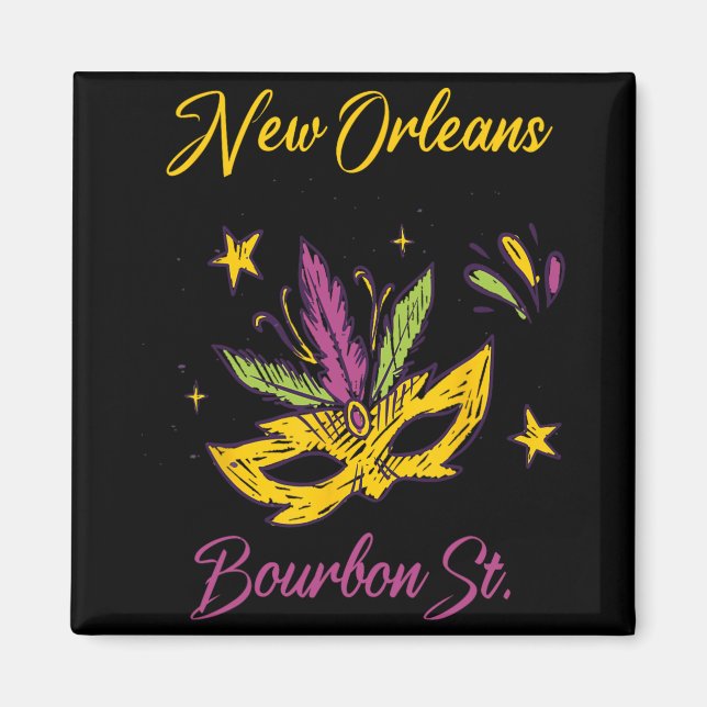 Imán Bourbon Street French Quarter New Orleans Mardi Gr (Frente)