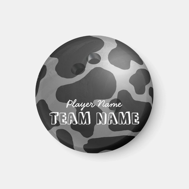 Imán Bowling Ball Cow Gray (Frente)