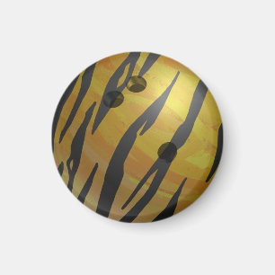Imán Bowling Ball Tiger Yellow