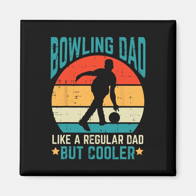 Imán Bowling Dad Cooler Retro Padres Day Bowler Daddy (Frente)