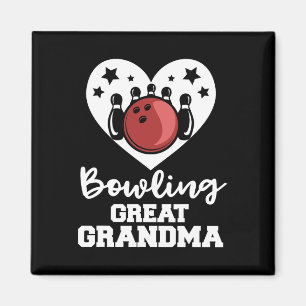 Imán Bowling Great Grandma Heart Funny Bowler Great Gra