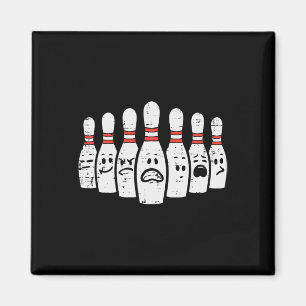 Imán Bowling Pins se enfrenta a graciosos Bowler Hombre
