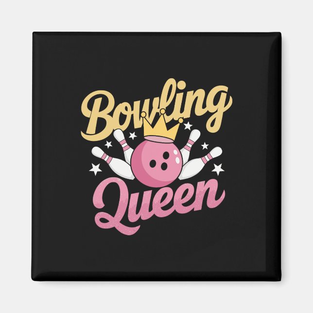 Imán Bowling Queen Bowler Funny Bowling (Frente)