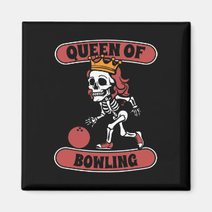 Imán Bowling Skeleton Team League - Alley Bowler Queen