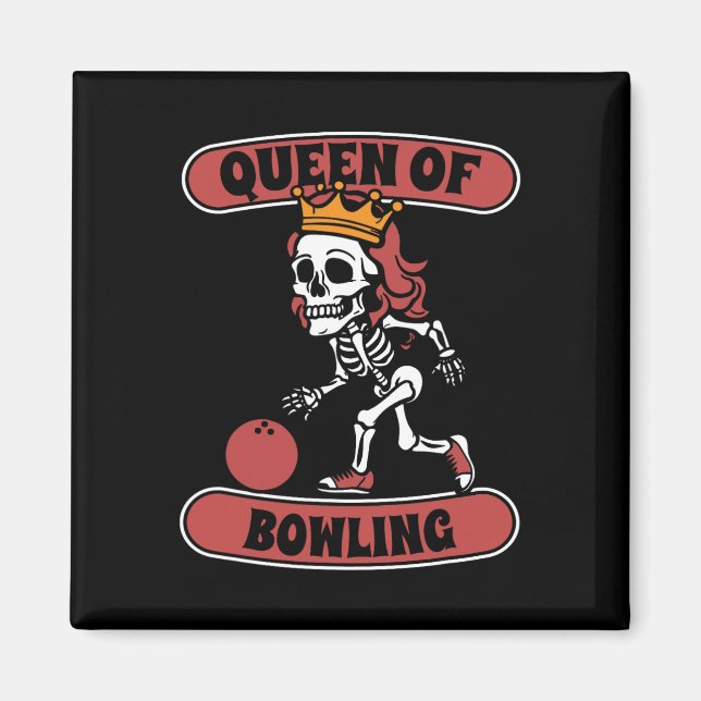 Imán Bowling Skeleton Team League - Alley Bowler Queen (Frente)