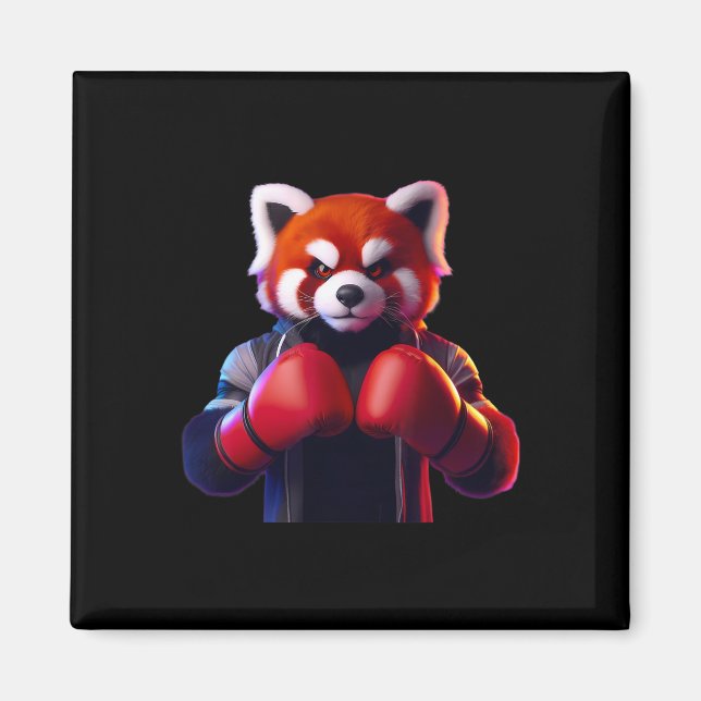 Imán Boxeador boxeador de boxeo en Panda rojo Mma Fighe (Frente)