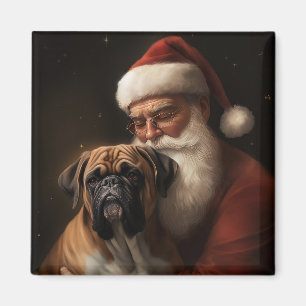 Imán Boxeador con Santa Claus Festivo Navidad