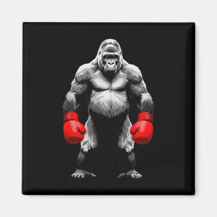 Imán Boxeador de gorilas masculino arte divertido boxeo