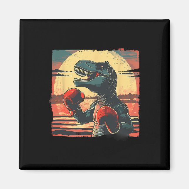 Imán Boxeador Dinosaurio Boxeo Dino Kickboxing Boxeo T- (Frente)