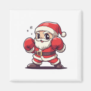 Imán Boxeo Cute Santa Claus - Navidades con temática na