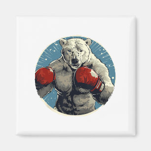 Imán Boxeo de boxeador de oso polar