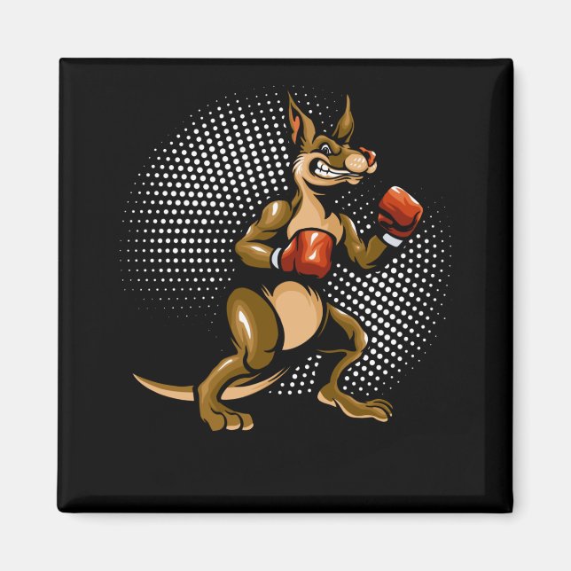 Imán Boxeo de humor canguro para animales de boxeo (Frente)