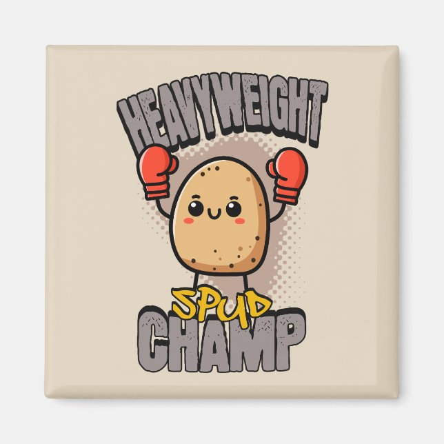 Imán Boxeo de Patata Campeón Peso Pesado Spud (Frente)