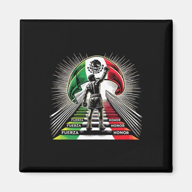 Imán Boxeo mexicano Fuerza Honor Spirit (Frente)