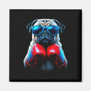 Imán Boxeo Pug Perro Kickboxing Cool