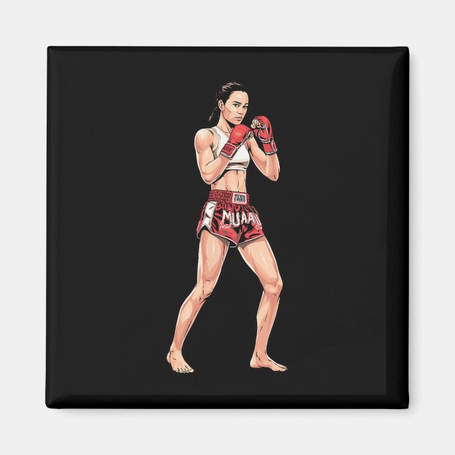 Imán Boxeo tailandés estilo Kickboxing boxeo a luchador (Frente)