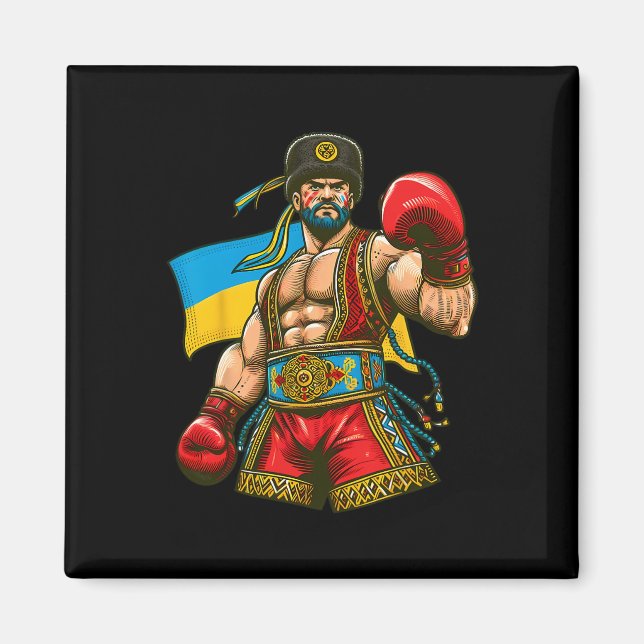 Imán Boxeo ucraniano bandera de Ucrania (Frente)