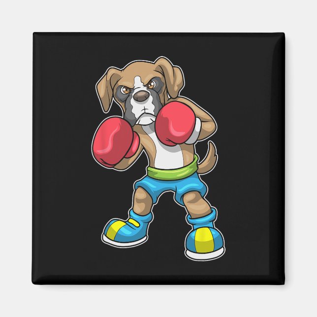 Imán Boxer De Boxer De Perro Boxeo De Guantes De Boxeo  (Frente)