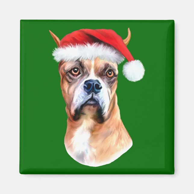 Imán Boxer de Gorro de Santa (Frente)