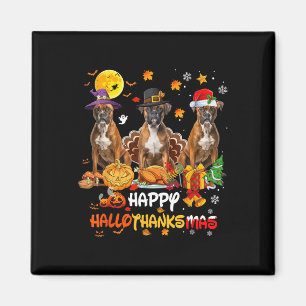 Imán Boxer Dog Happy Halloween Acción de Gracias Chris