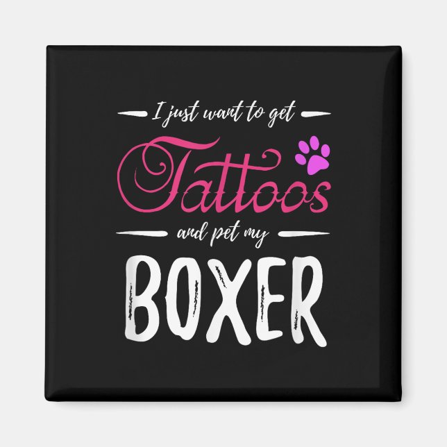 Imán Boxer Dog Lover Tattoo Shirt Funny Dog Mom Gift Id (Frente)