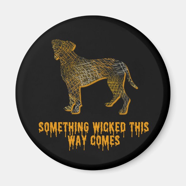 Imán Boxer Dog Silhouette Fun Halloween Magnet (Frente)