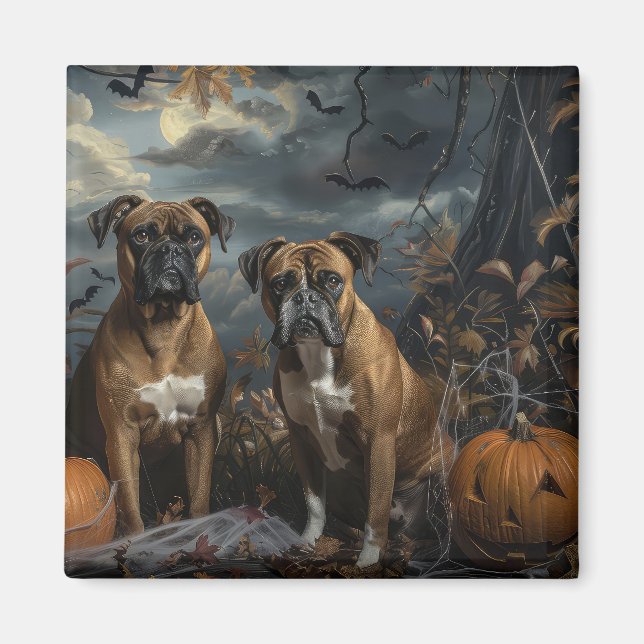 Imán Boxer Halloween Noche Doggy Delight (Frente)