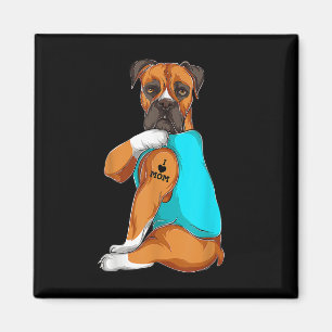 Imán Boxer I Love Mom Tattoo Appart, Perro Mom Gifts La