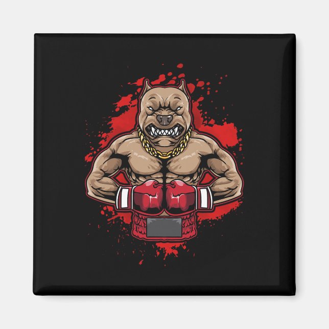 Imán Boxing Pit Bull ama a Pitbulls Workout Dog Animal (Frente)