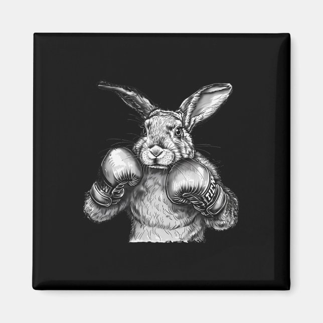 Imán Boxing Rabbit Boxing Gloves Kickboxing Funny Boxer (Frente)