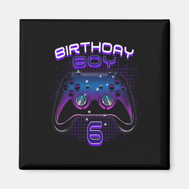 Imán Boy 6 Video Game Controller Gamer 6Cumpleaños Gif (Frente)
