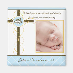 Imán Boy Baptism/Christening Favor - Fotos Magnet