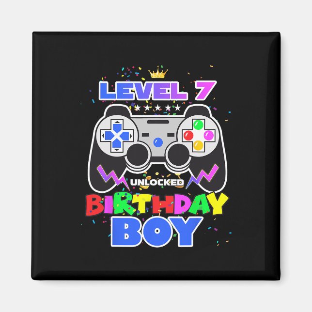 Imán Boy Level 7 Videojuego desbloqueado 7Cumpleaños Ga (Frente)