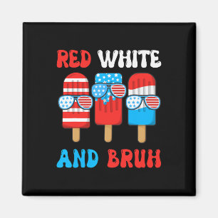 Imán Boy Red White Bruh 4 de Julio Popsicle Usa Fla
